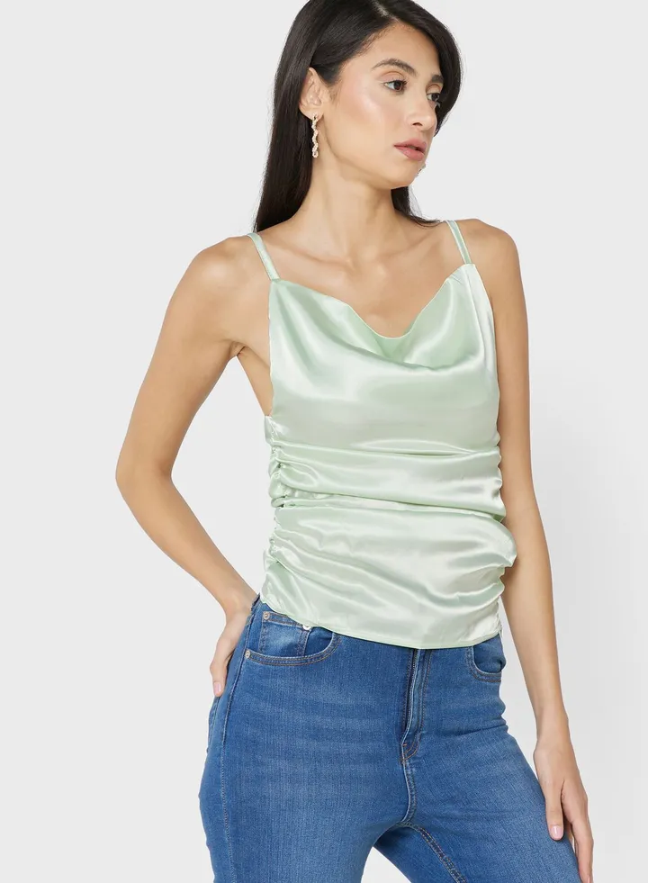 Strappy Cowl Neck Top