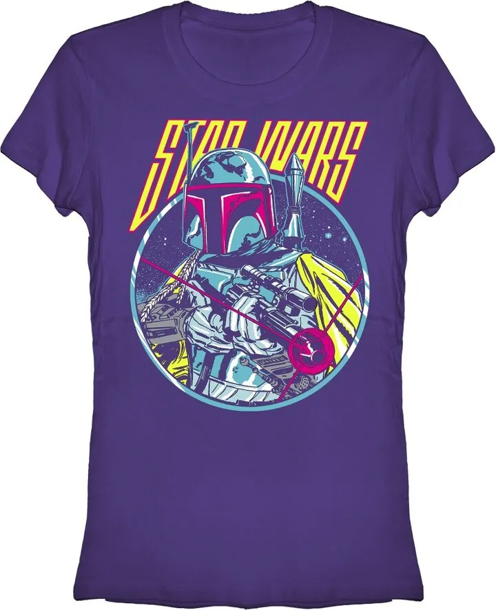 Junior's Star Wars Boba Fett Blaster T-Shirt - Purple - 2X Large