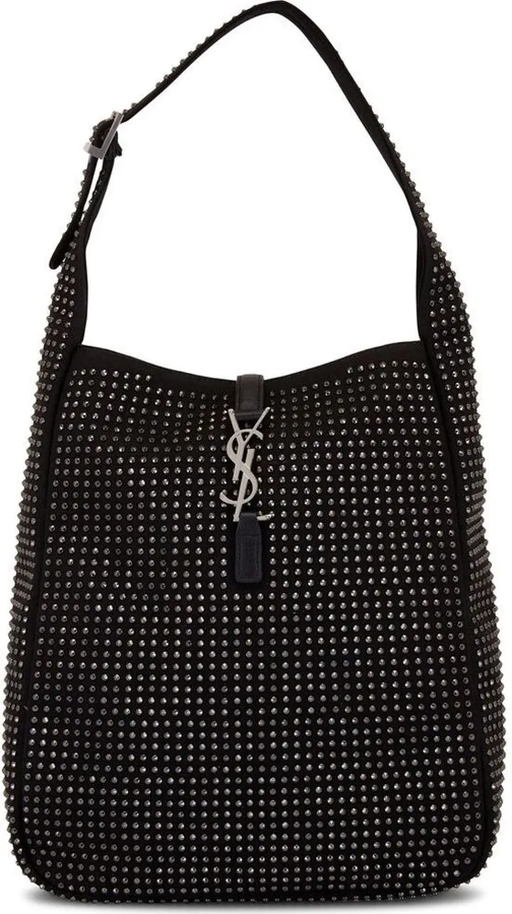 Logo-Lettering Rhinestone Tote
