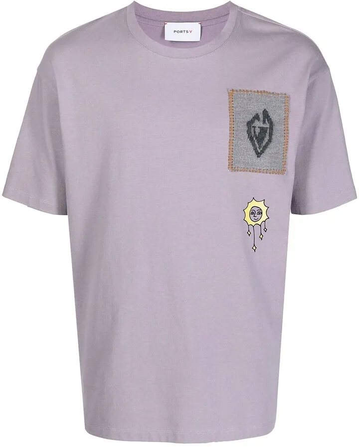 patch-detail short-sleeved T-shirt