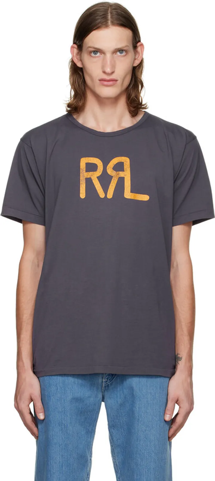 RRL Gray Printed T-Shirt