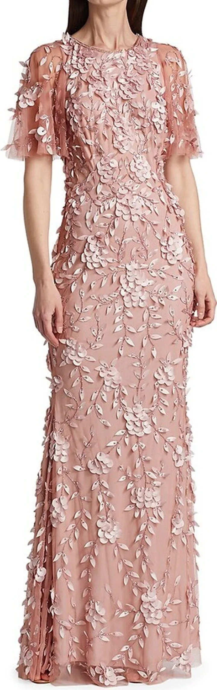 Beaded Floral Gown