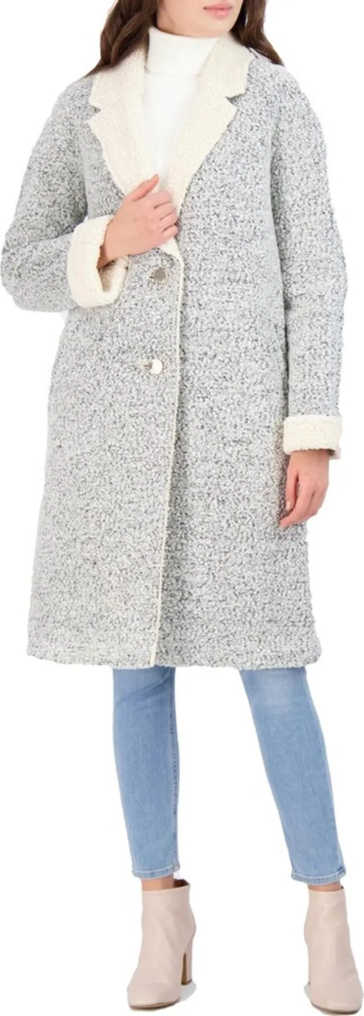 Womens Sherpa Long Trench Coat