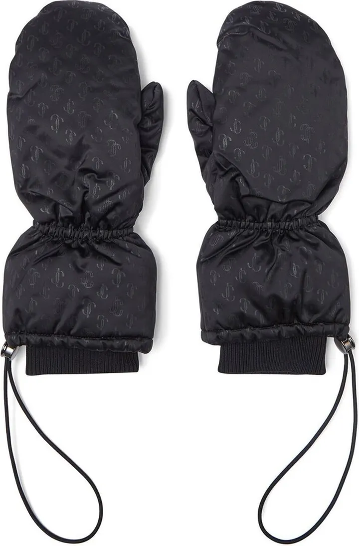 Monogram-Print Padded Mittens