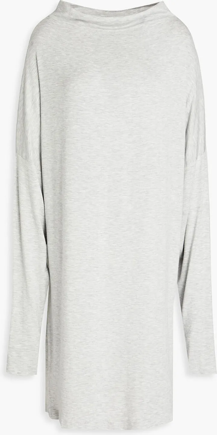 All In One one-sleeve convertible mélange stretch-modal jersey dress