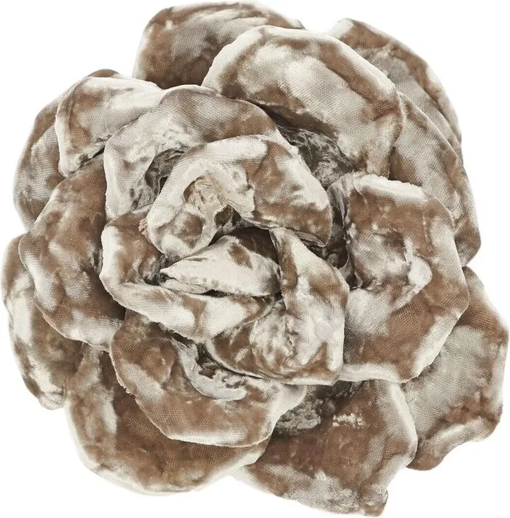 Rose velour-silk brooch