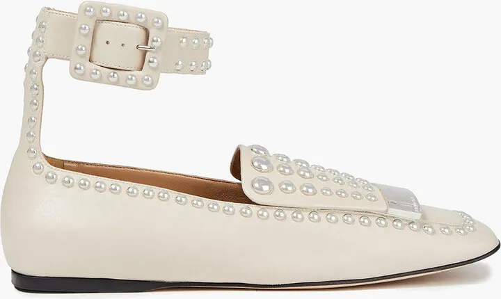 Studded leather loafers