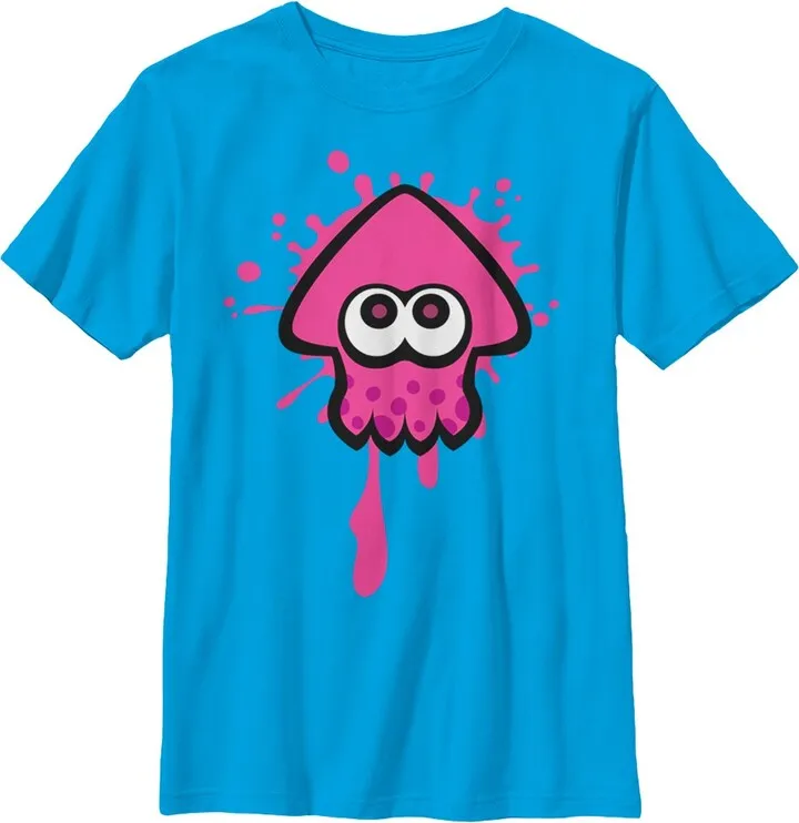 Boy's Nintendo Splatoon Inkling Squid T-Shirt - Turquoise - Medium