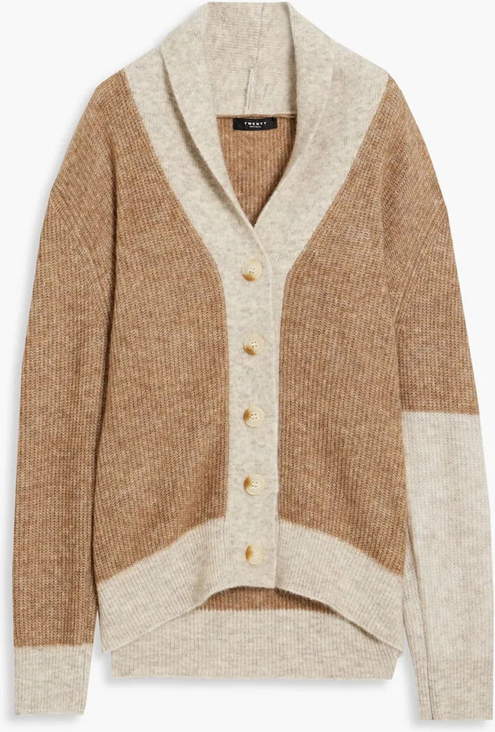 Two-tone knitted cardigan