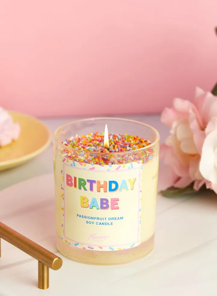 Passionfruit Martini Birthday Babe Sprinkle Candle