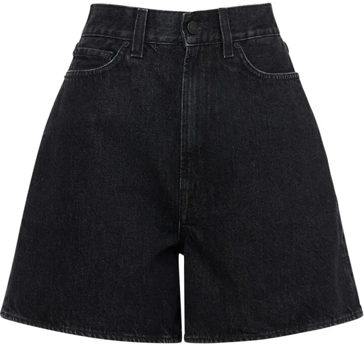 Aisha cotton denim high rise shorts