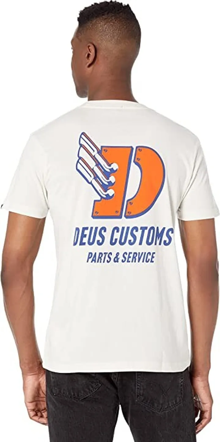 Deus Ex Machina Gas Horns Tee (Vintage White) Men's Clothing