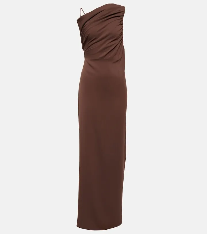 Cowl-neck jersey maxi dress