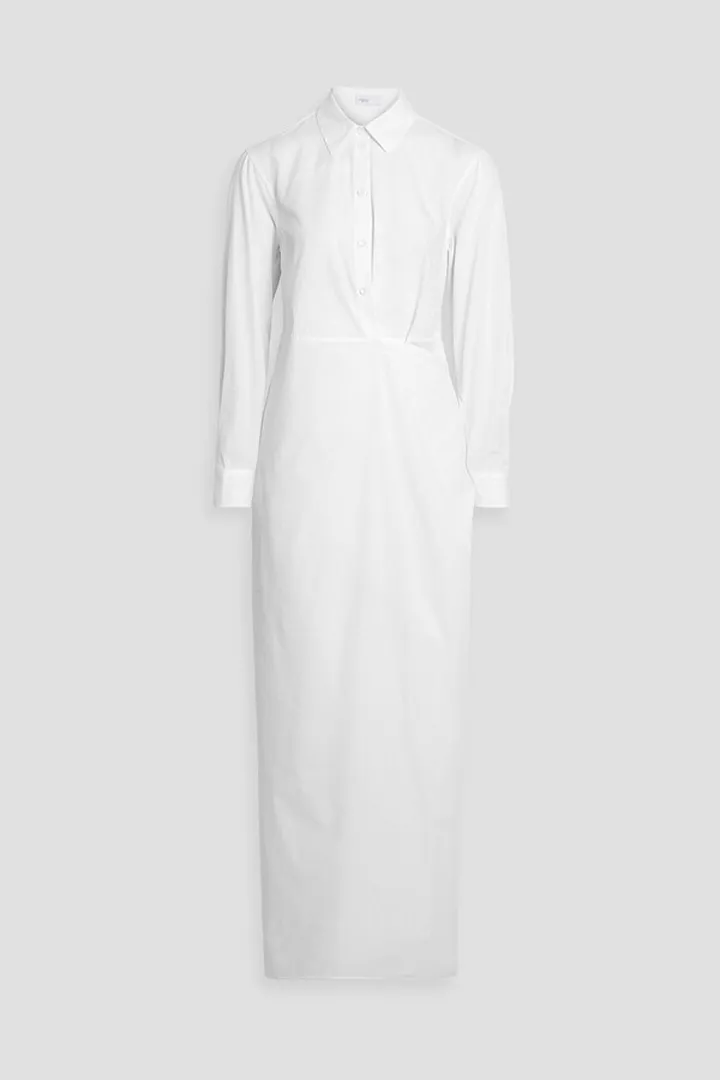 Cotton-poplin maxi shirt dress
