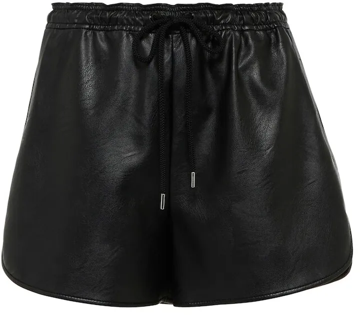 Faux leather high-rise shorts