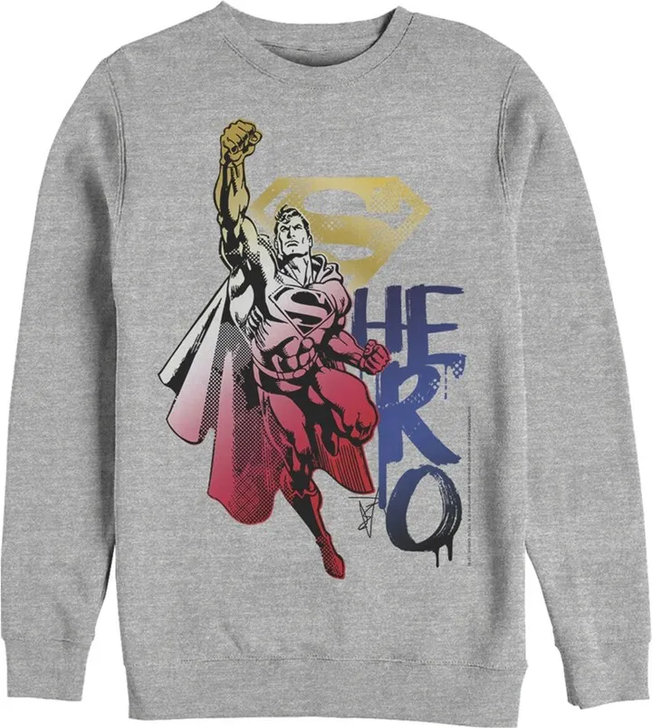 Men's Superman Color Fade Hero Sweatshirt - Athletic Heather - Small