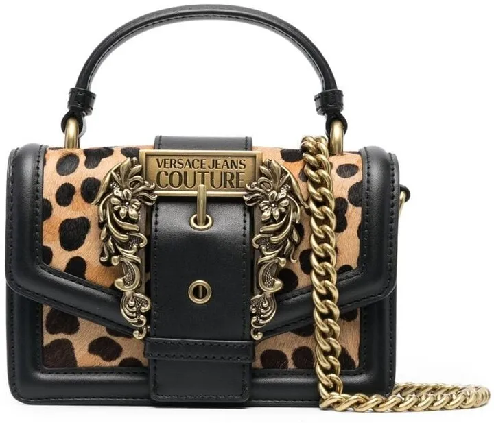 Barocco buckle leopard-print tote bag