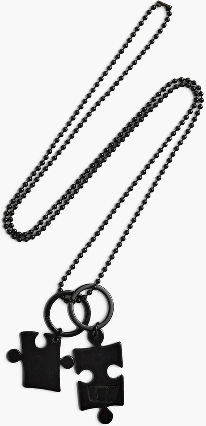 Puzzle gunmetal-tone necklace
