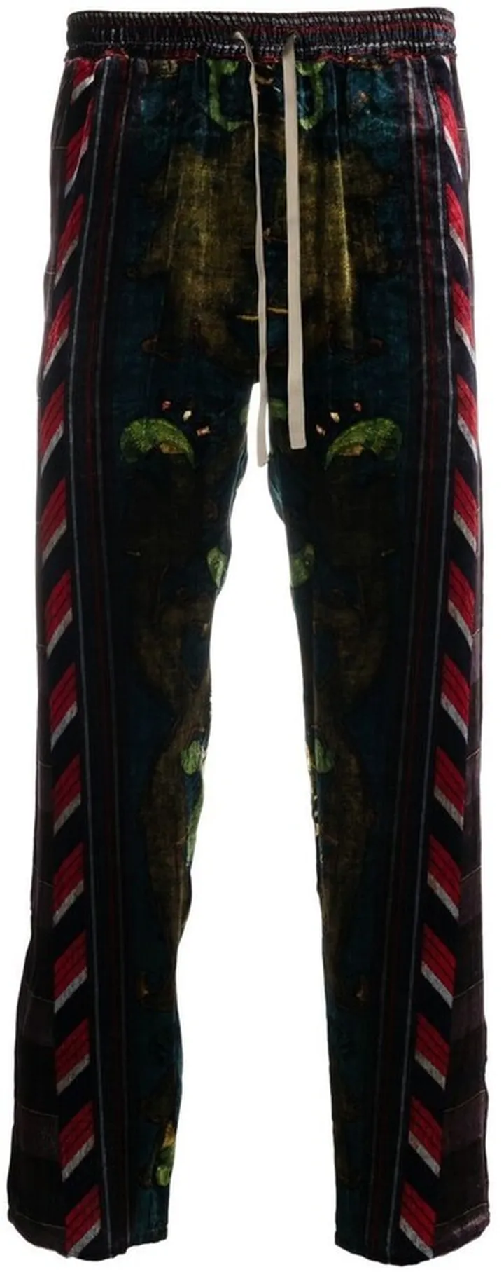 Panel-Detail Printed Straight Trousers