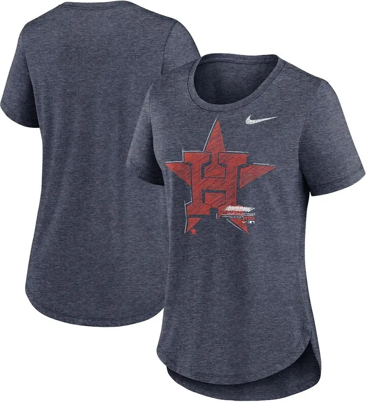 Women's Nike Heather Navy Houston Astros Touch Tri-Blend T-shirt