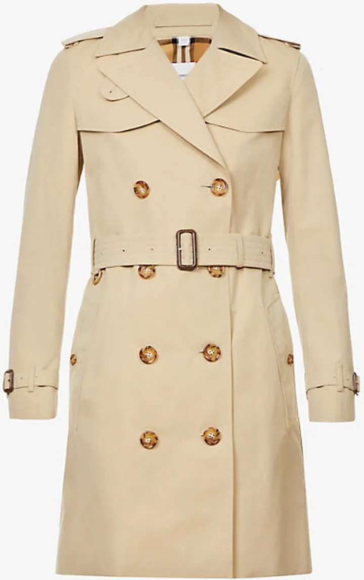 Womens Honey Islington Short Belted Cotton Trench Coat