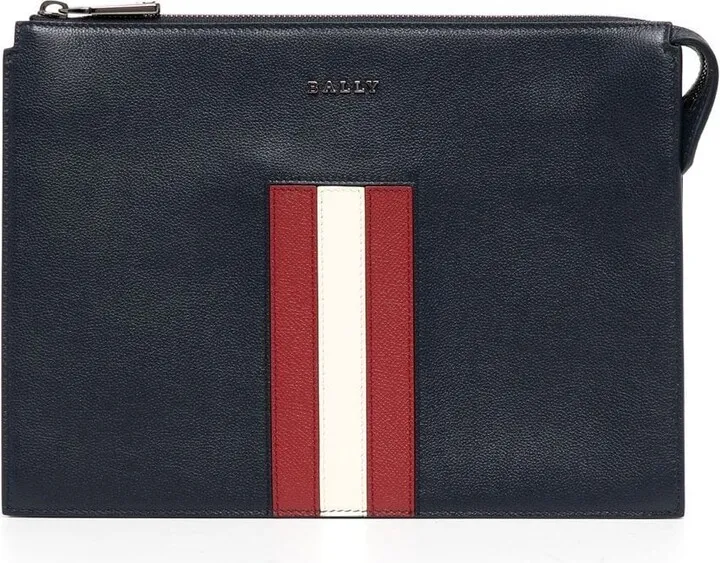 Stripe-Detail Clutch Bag