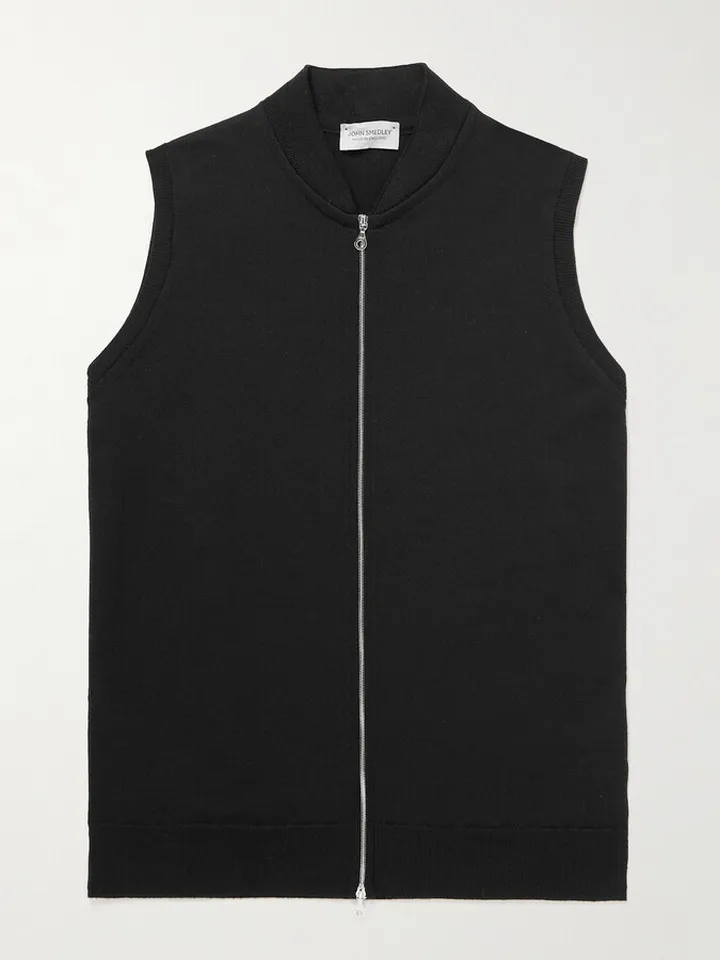 Slim-Fit Merino Wool Zip-Up Gilet