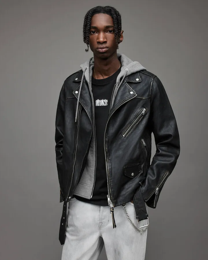 Charter 2-In-1 Leather Biker Jacket - Black