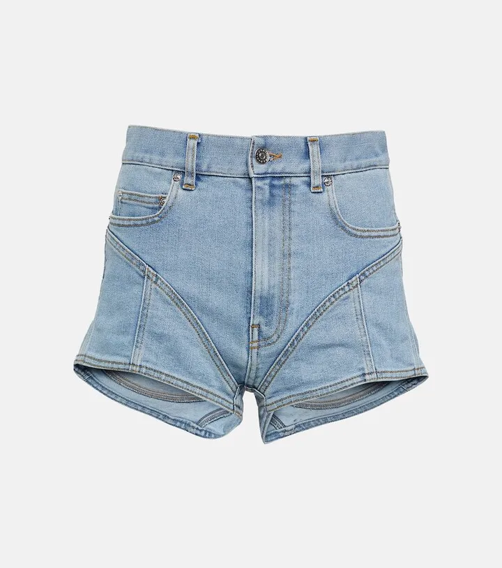 High-rise denim shorts