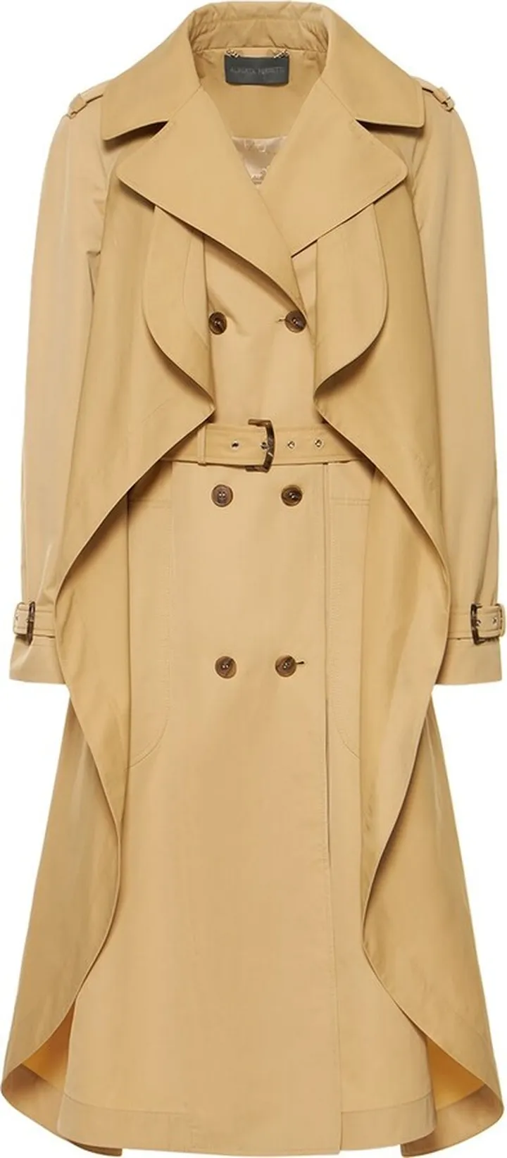 Belted gabardine trench coat