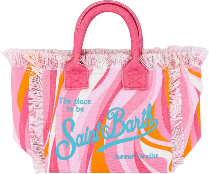 Multicolor canvas handbag