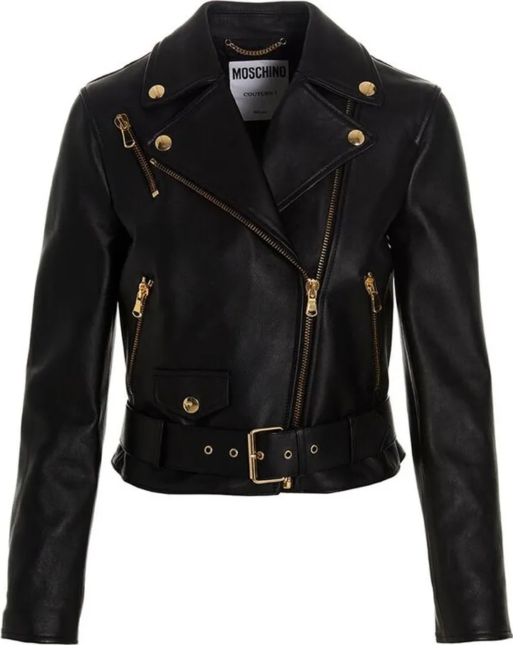 Moschino Zip Detailed Biker Jacket