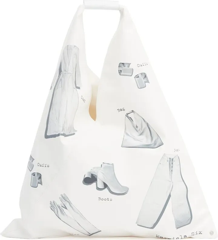 Triangle graphic-print tote