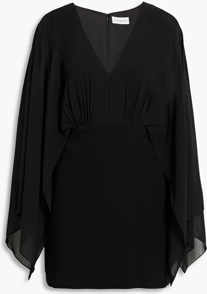 Rylee chiffon-paneled stretch-crepe mini dress