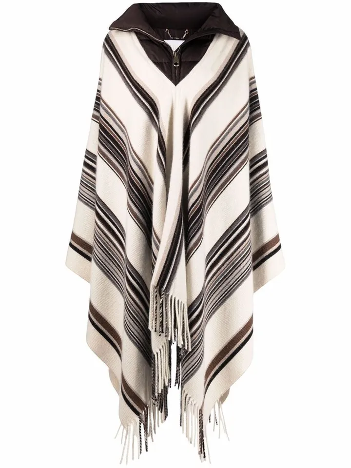 Striped Padded Poncho