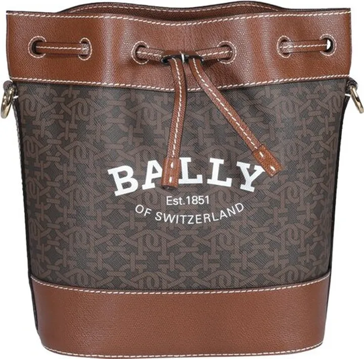 Bally Logo Printed Bucket Bag