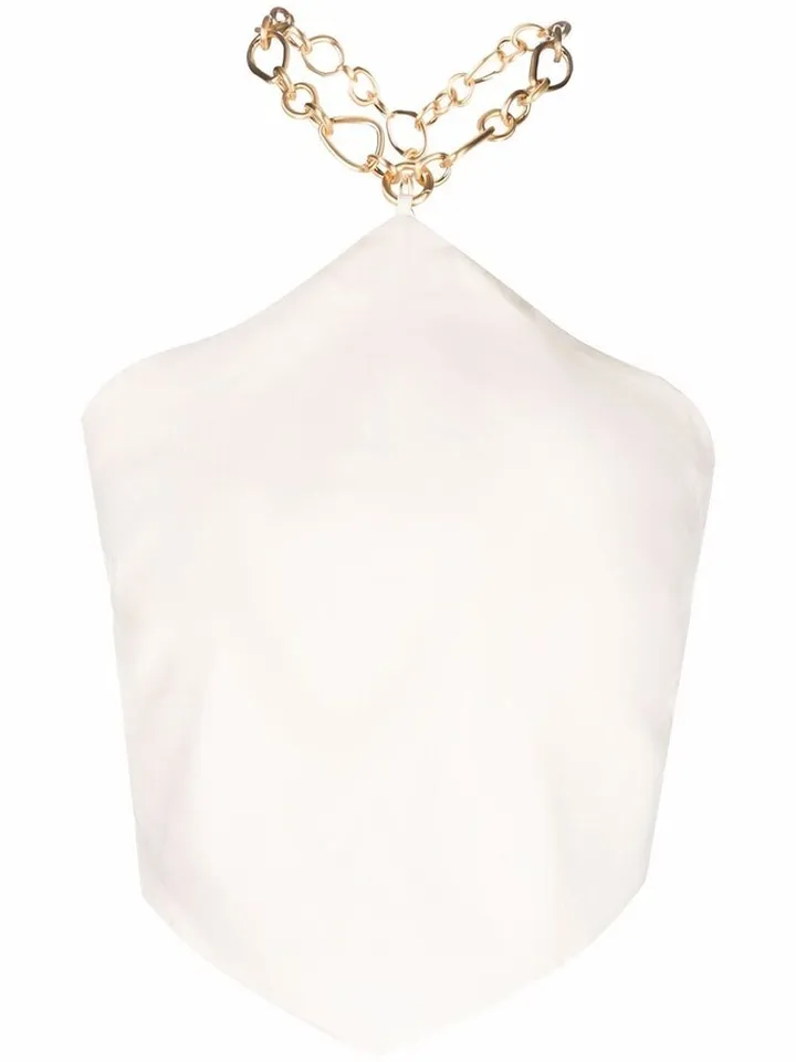 Chain-Detail Halterneck Vest