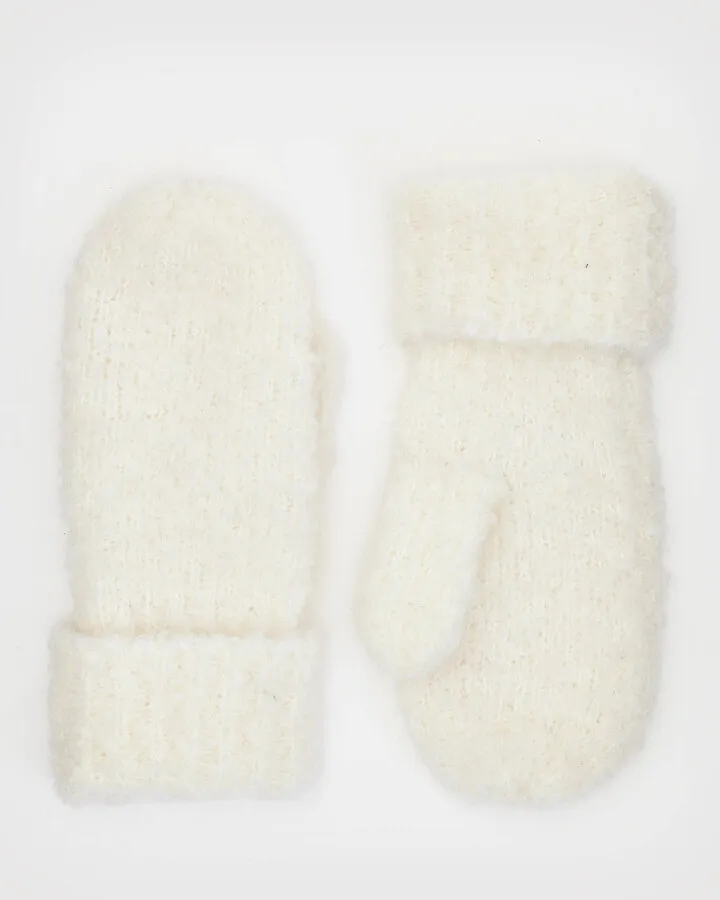 Darby Mittens - Chalk White