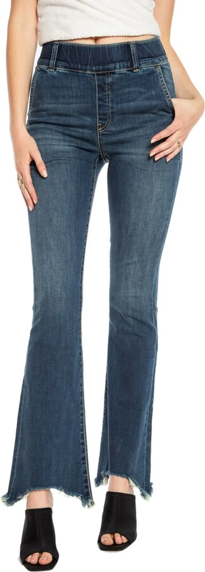 Malibu Distressed Hem Pull-On Jeans