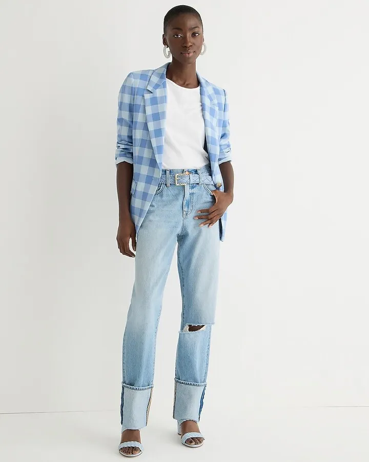 Tall cuffed slouchy boyfriend jean in Clear Indigo wash