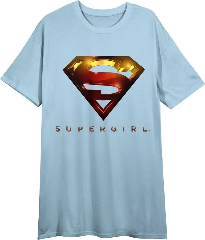 Supergirl Logo Women’s Light Blue T-shirt-Small
