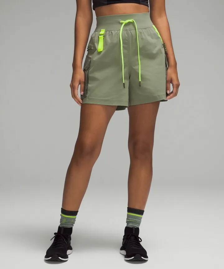 Multi-Pocket Cargo High-Rise Hiking Shorts 5"