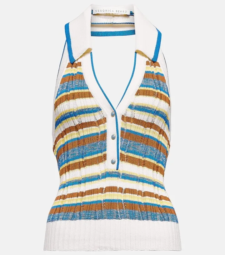 Lirra striped halter-neck top