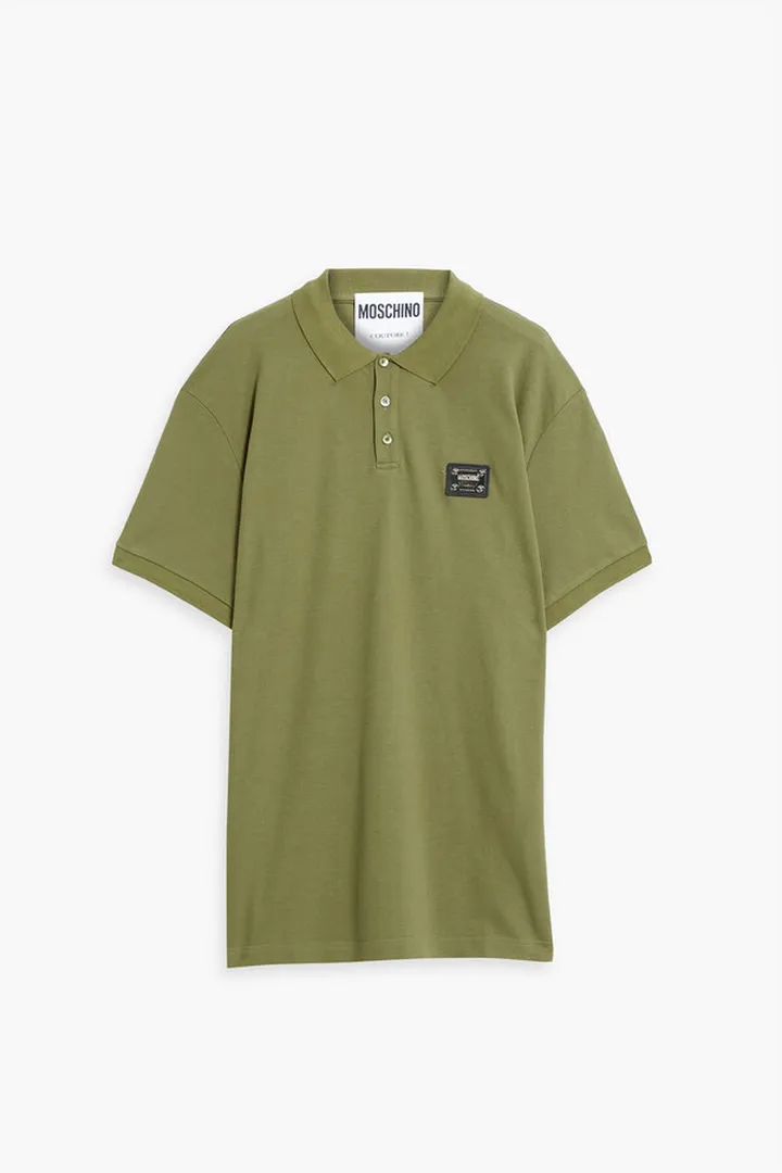 Appliquéd cotton-piqué polo shirt