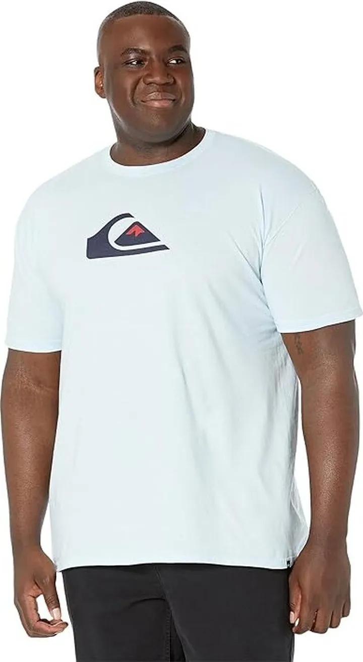 Quiksilver Comp Logo Short Sleeve Tee (Blue Grey) Men's Clothing
