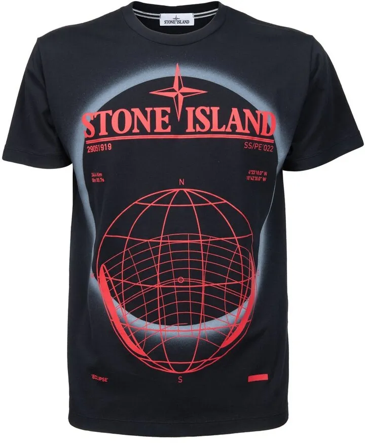 Stone Island Logo Printed Crewneck T-Shirt