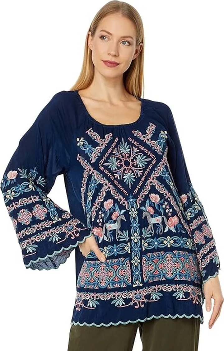 Johnny Was Lina Tunic (Blue Night) Women's Clothing