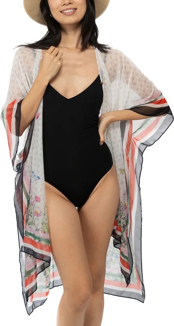 Giani Bernini Women's Floral Logo Charm Kimono Cover-Up