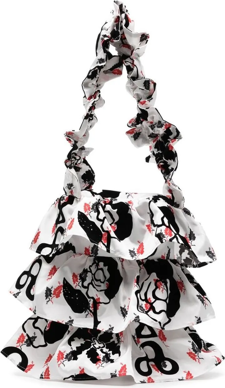 Ruffle-Detail Layered Shoulder Bag