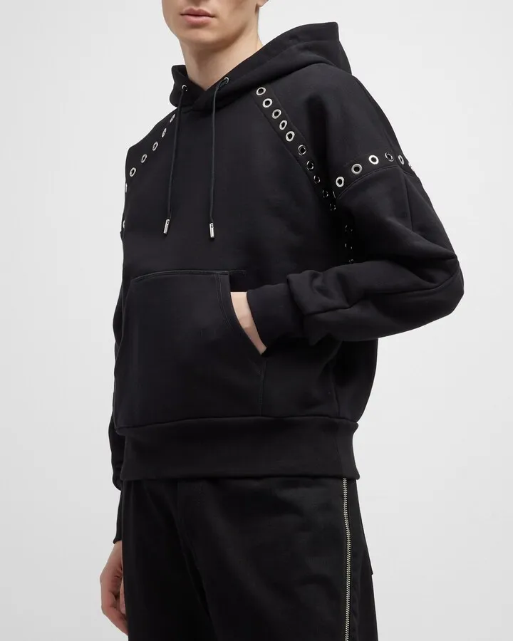 Men's Metal Eyelet Pullover Hoodie